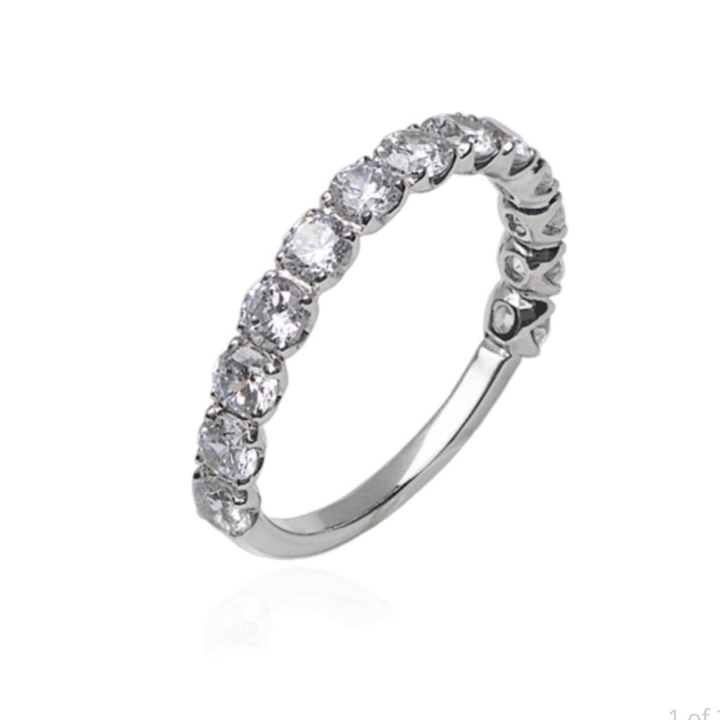 Кольцо дорожка с белыми камнями серебро 925 пробы родированное 1,75 г р. 16,5 (л022р)