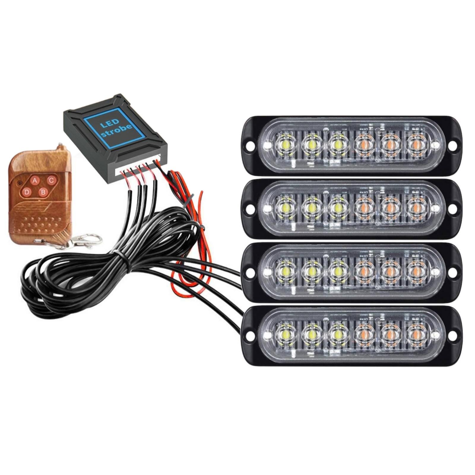 Стробоскоп в решітку радіатора 6 LED 12-24V з пультом керування 4 шт. Синій (4280) - фото 8 Стробоскоп в решітку радіатора 6 LED 12-24V з пультом керування 4 шт. Синій (4280) - фото 8