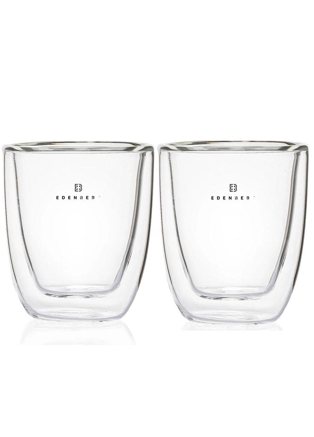 Набір скляних стаканів Edenberg EB-19511 з подвійними стінками 80 мл 2 шт. Прозорий (19511)
