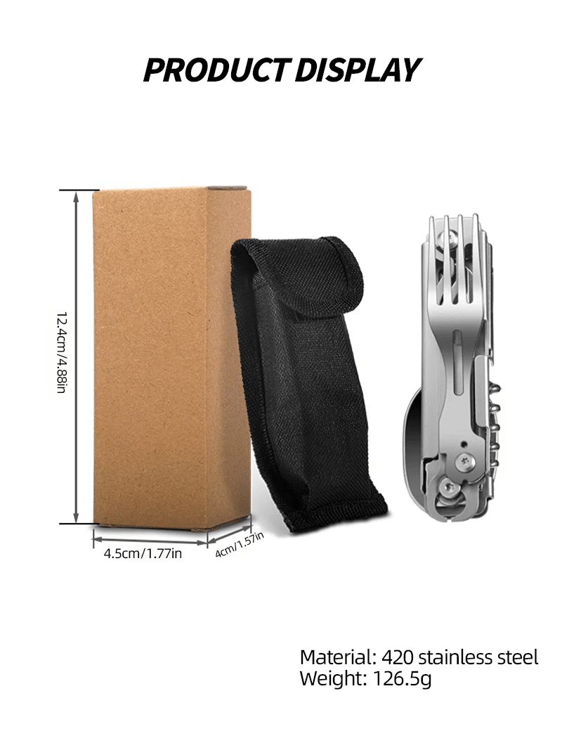 Мультитул производный ATISEN 6в1 нержавеющая сталь 420 с чехлом столовые приборы ложка/вилка/нож/стопор/открывалка (CAMP-UTENS-ATISEN-6IN1-GREY) - фото 6 Мультитул производный ATISEN 6в1 нержавеющая сталь 420 с чехлом столовые приборы ложка/вилка/нож/стопор/открывалка (CAMP-UTENS-ATISEN-6IN1-GREY) - фото 6