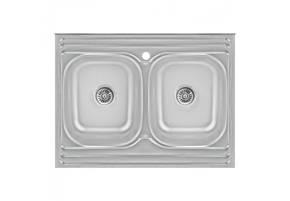 Кухонна мийка Lidz 6080 0,8 мм Satin (LIDZ6080DBSAT8)