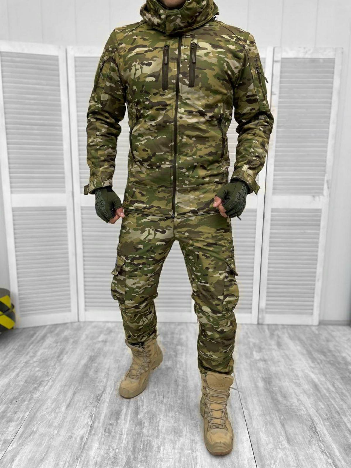 Костюм куртка + штани Elite Soft Shell зима S Камуфляж (9864815) - фото 12