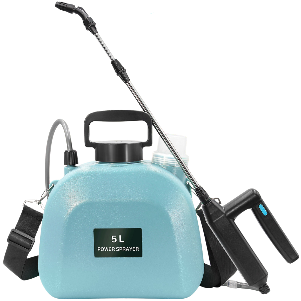 Опрыскиватель ручной аккумуляторный портативный для сада и огорода садовый пластиковый наплечный на 5 литров Голубой
