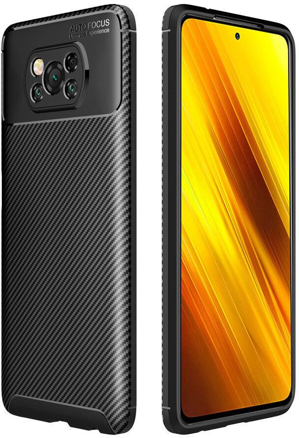 Чехол накладка Auto Focus Carbon для Xiaomi Poco X3 Black (20066-2B) Чехол накладка Auto Focus Carbon для Xiaomi Poco X3 Black (20066-2B)