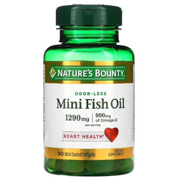 Омега 3 Nature's Bounty Mini Fish Oil 1290 мг Odor-Less 90 капс. (000021691)