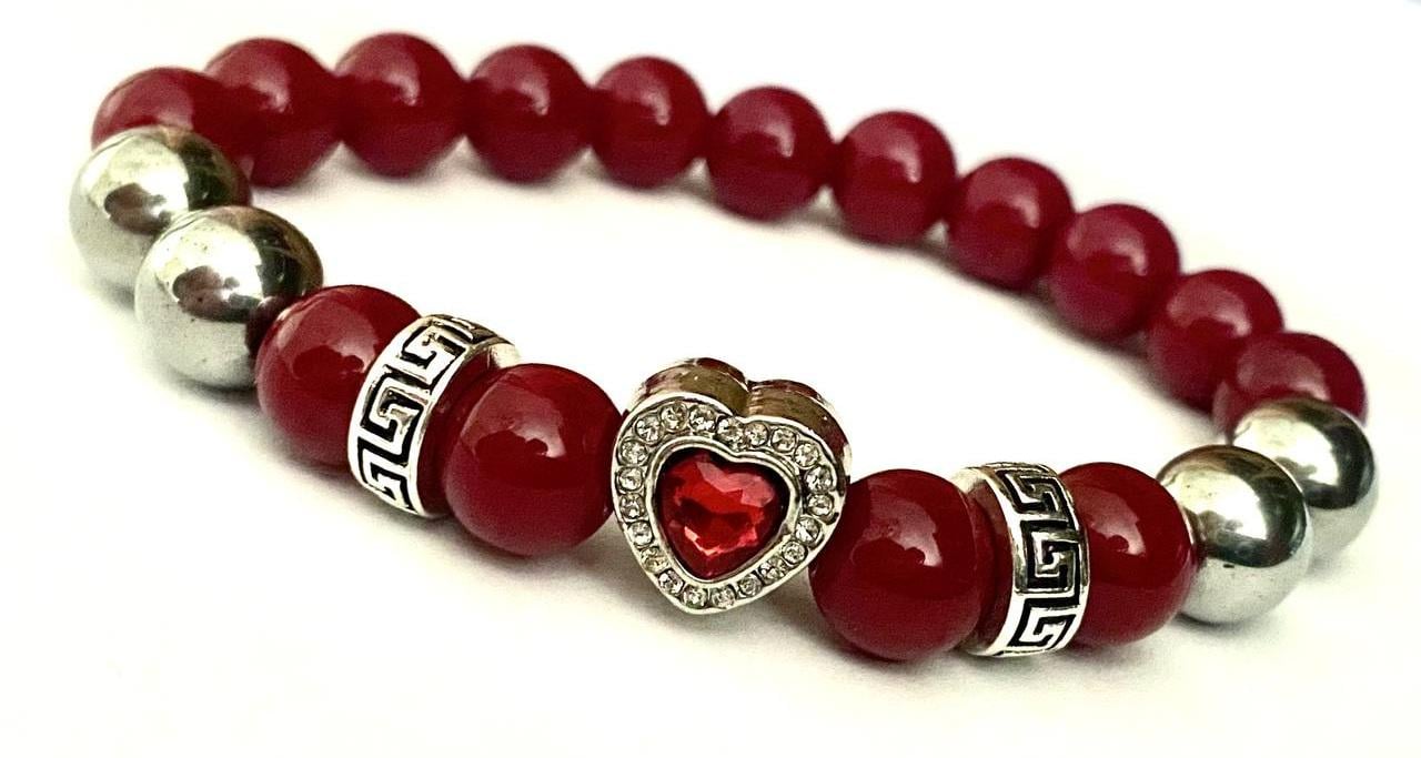 Браслет LITAURS натуральный камень гранат/гематит с металлическими вставками L 18-21 см (250406-1) - фото 2 Браслет LITAURS натуральный камень гранат/гематит с металлическими вставками L 18-21 см (250406-1) - фото 2