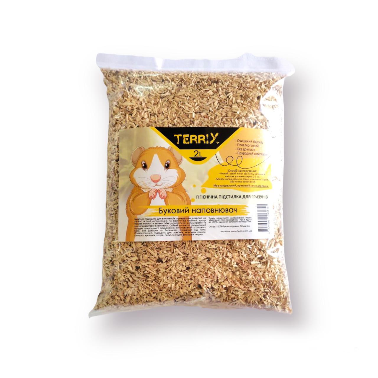 Подстилка для грызунов гигиеническая TerriX буковый наполнитель 1-3 мм 2 л (18572754) - фото 1 Подстилка для грызунов гигиеническая TerriX буковый наполнитель 1-3 мм 2 л (18572754) - фото 1