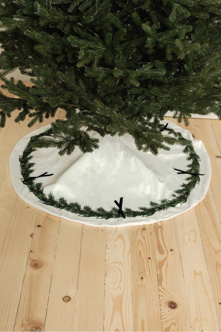 Ковер новогодний декоративный под елку Белый