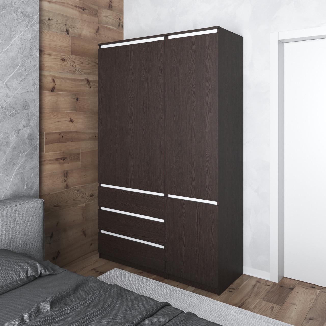 Меблевий комплект для одягу Вайс R9/R22 1304х500х2110 мм Венге Темний/Білі планки (30847226)