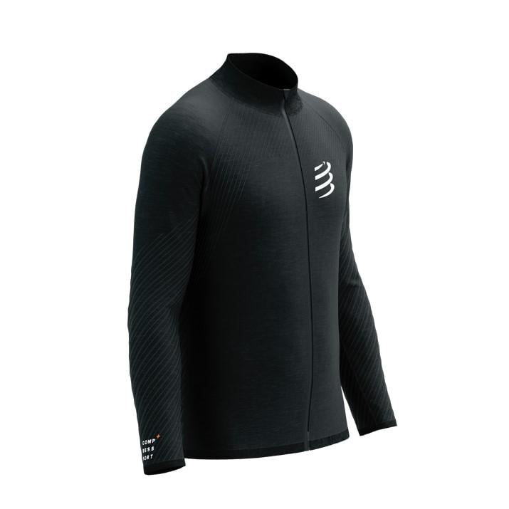 Кофта мужская Compressport Seamless Zip Sweatshirt S Black Melange (19100355)