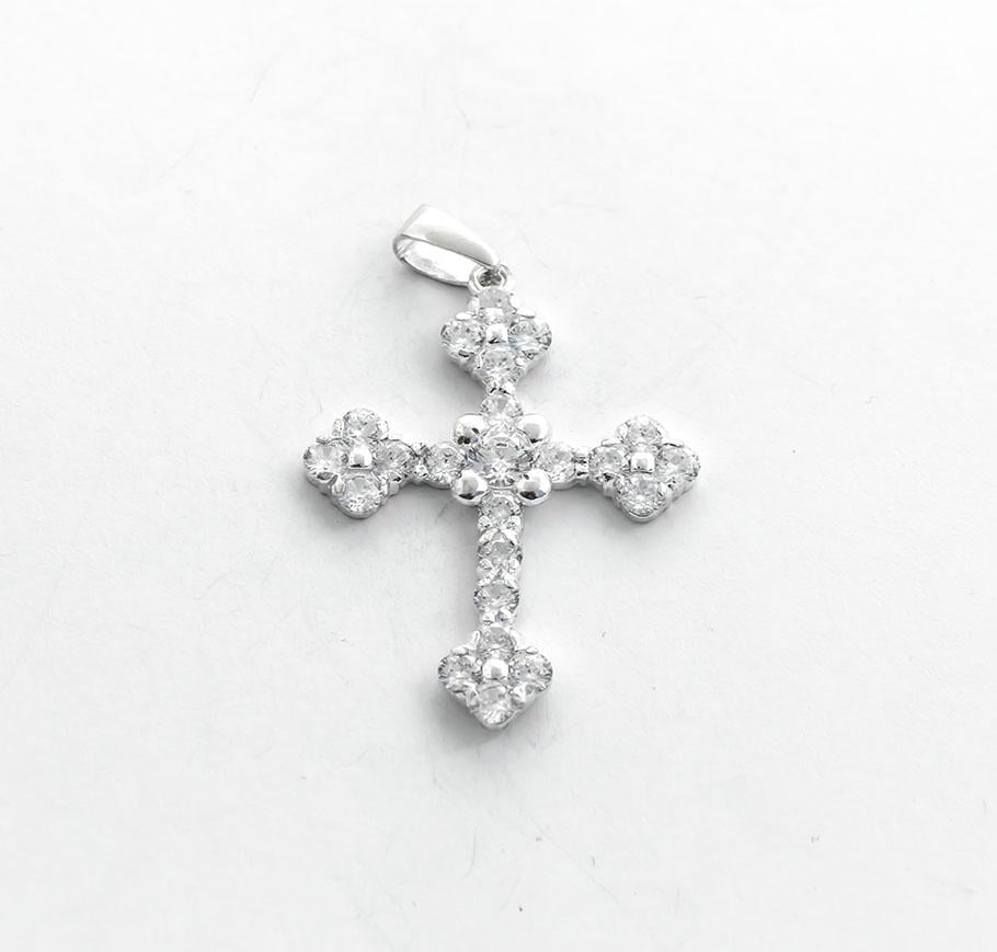 Кулон крест женский серебряный Maxi Silver 8794 с камнями (88794)