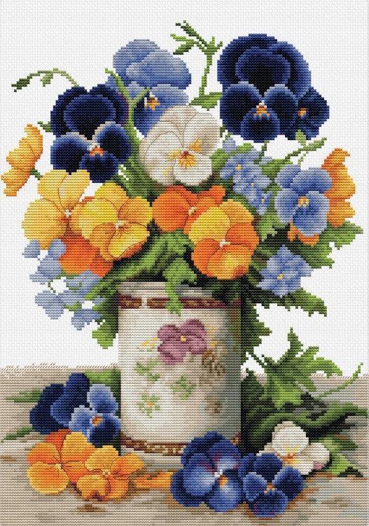 Набор для вышивания крестиком Luca-S B7035 Букет анютиных глазок (B7035)