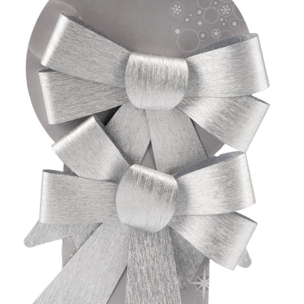 Набор елочных игрушек Серебряный бант 2 шт. 17 см (6040-056) - фото 2