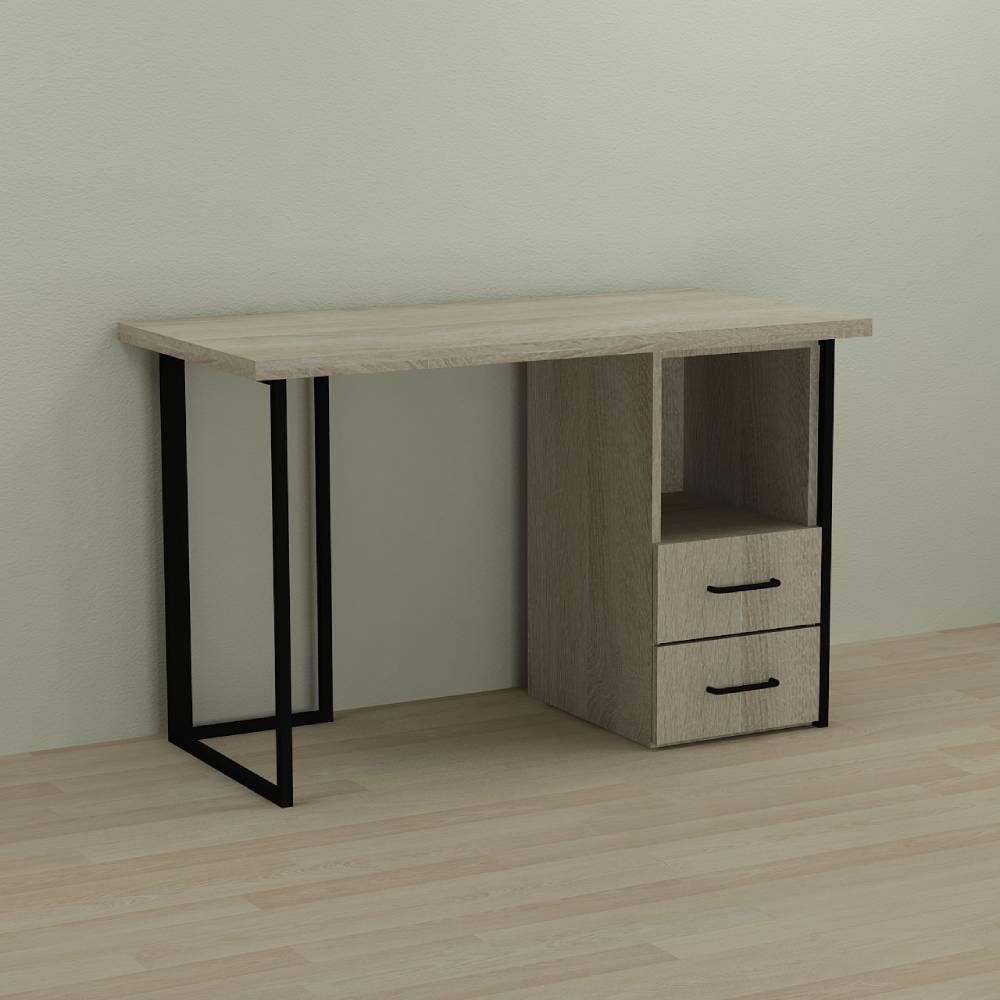 Компьютерный стол Ferrum-decor Отто ДСП 32 мм 76x140x60 см Черный/Дуб Сонома (FRD-103587)