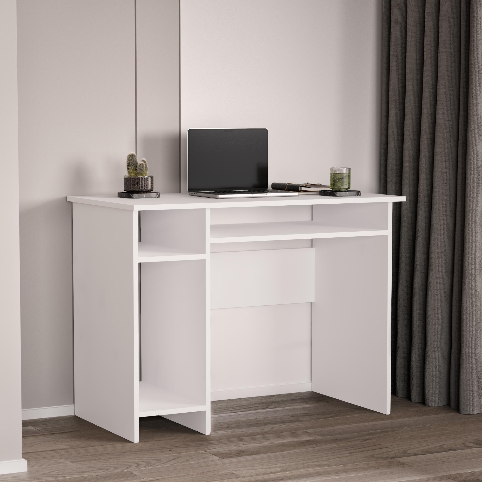 Комп'ютерний стіл Furnigrade СП-10 75x100x55 см Білий (19569643) - фото 1 Комп'ютерний стіл Furnigrade СП-10 75x100x55 см Білий (19569643) - фото 1