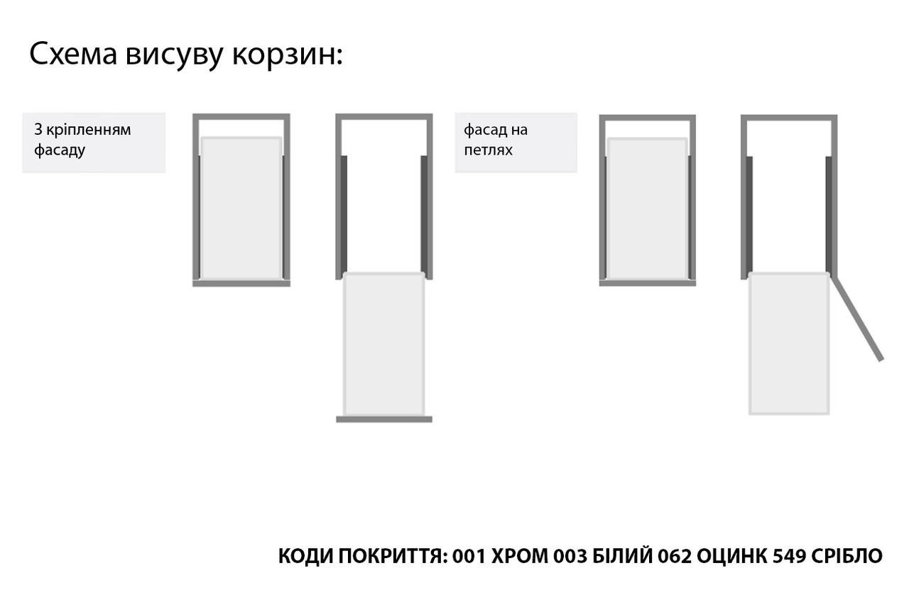 Корзина для белья одноуровневая Rejs Variant Multi нижнее крепление 500 мм Белый (WE29.0011.01.003) - фото 5