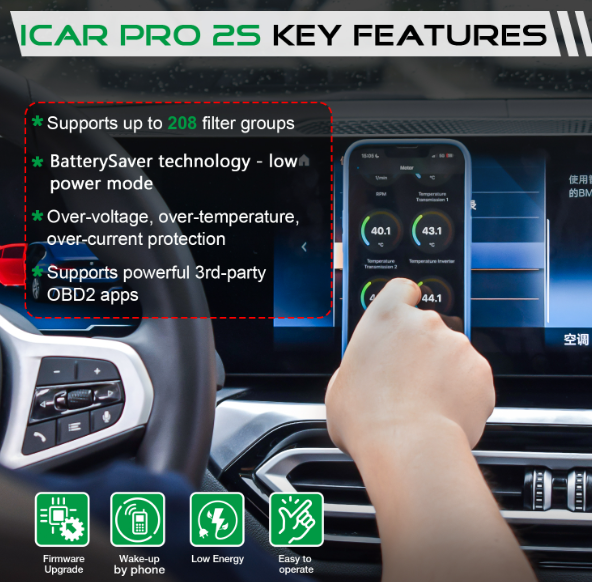 Диагностический OBD2 сканер Vgate iCar Pro 2S BT5.3 iOS/Android/Windows (2438664637) - фото 7 Диагностический OBD2 сканер Vgate iCar Pro 2S BT5.3 iOS/Android/Windows (2438664637) - фото 7