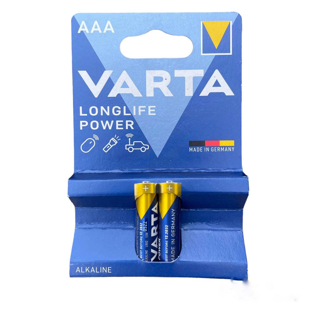 Батареи алкалиновые Varta longlife power Мизинчик ААА LR 03 1,5 V 2 шт. (00000005888) - фото 1