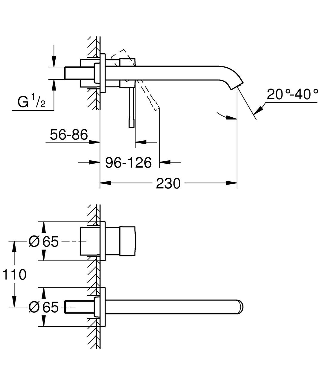 Змішувач Grohe Essence New для раковини прихованого монтажу (19967001) - фото 2 Змішувач Grohe Essence New для раковини прихованого монтажу (19967001) - фото 2