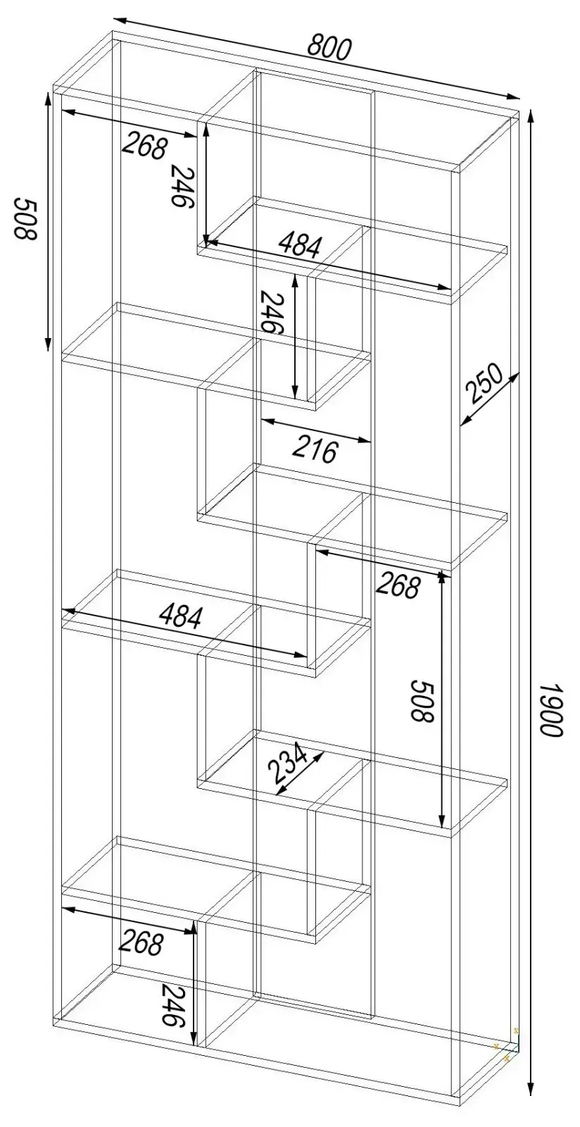 Стелаж Kontinent OS-4 80х25х190 см Дуб Крафт Білий (52811678) - фото 4 Стелаж Kontinent OS-4 80х25х190 см Дуб Крафт Білий (52811678) - фото 4