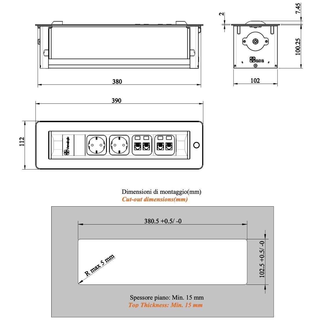 Блок розеточный ASA Versaturn 3.0 вращающийся стекло 3x220V/USB Белый (060.24F.00032) - фото 10