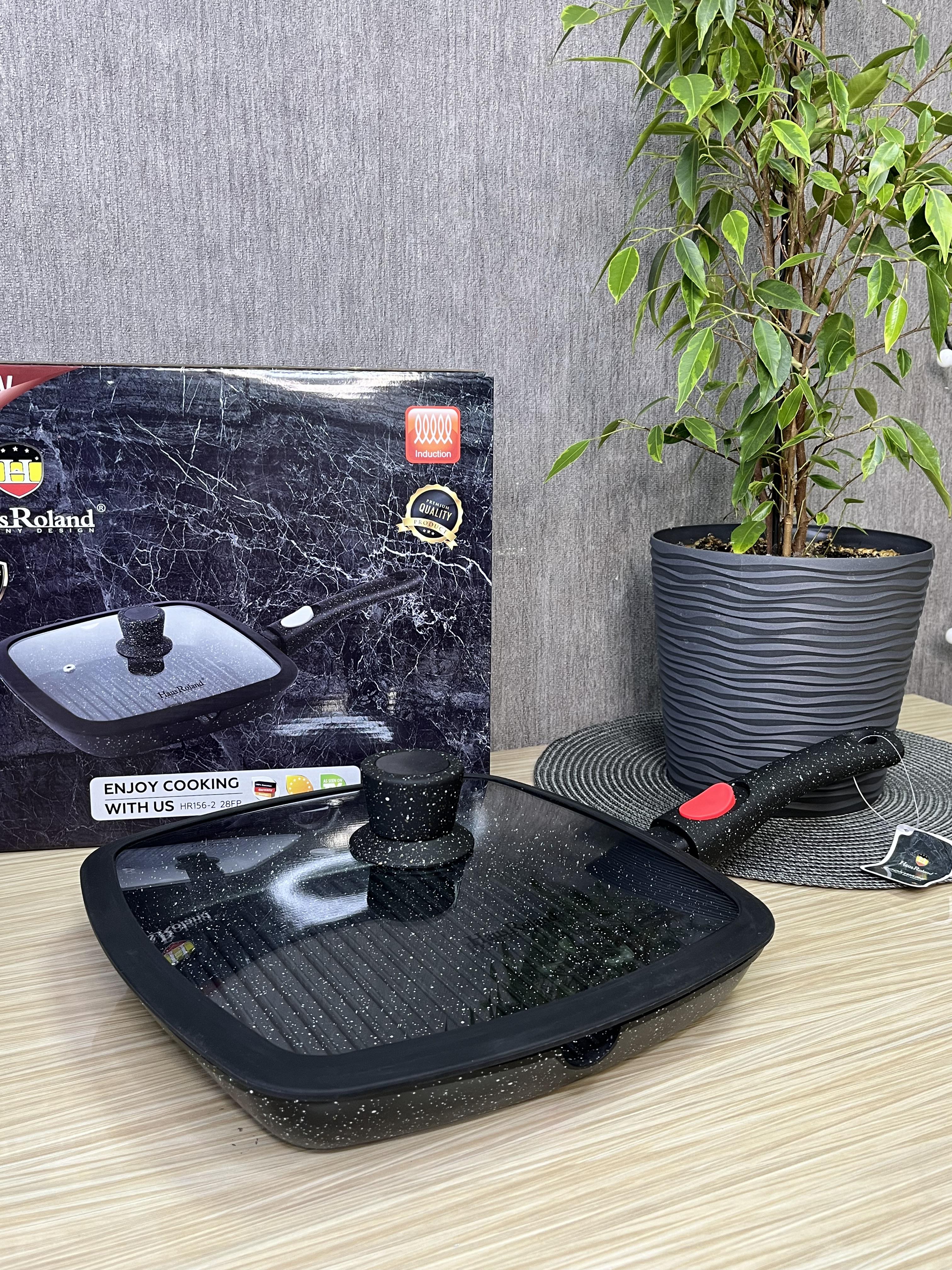 Сковорода-гриль Haus Roland з кришкою алюмінієва 1,8 л (260777)