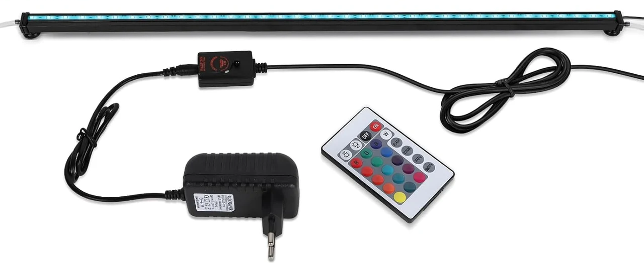 Акваріумна LED лампа GOESWELL 52 см RGB підсвітка IP68 з ефектом бульбашок пультом ДК та 16 кольорами (3043469954)