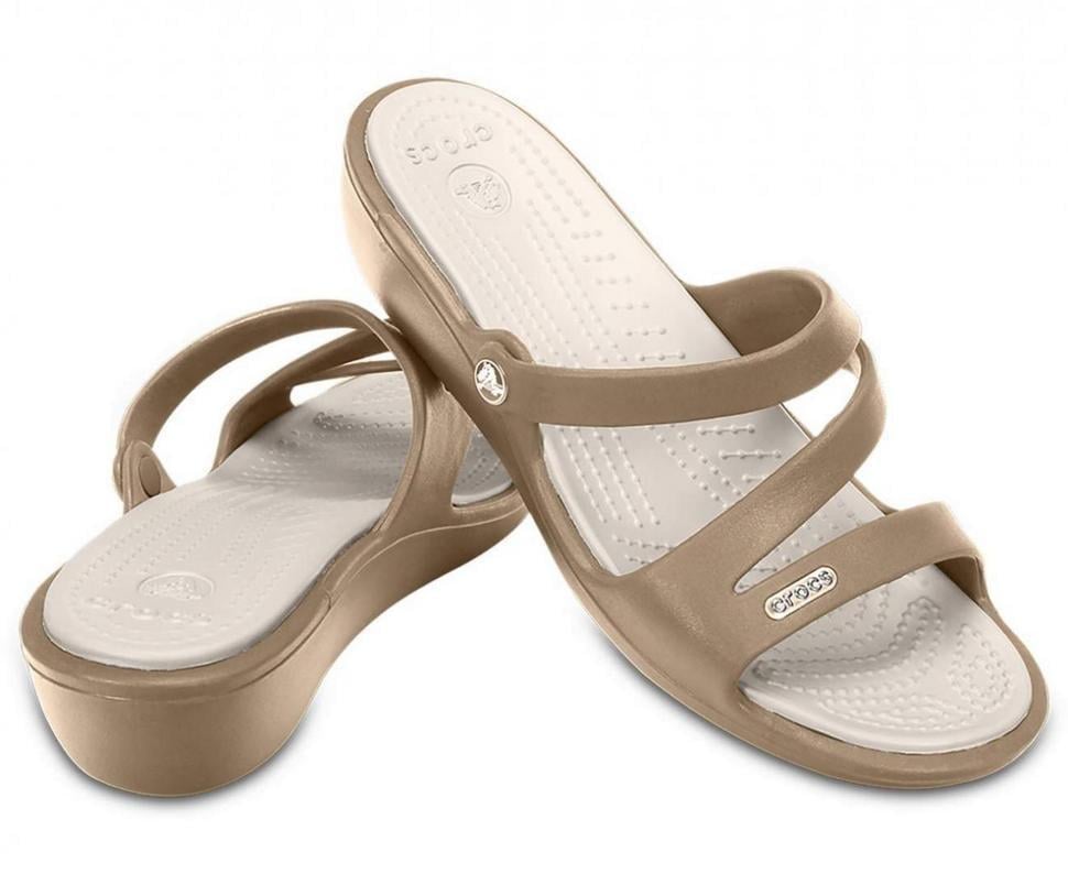 Шльопанці жіночі утеплені Crocs Patricia Wedge Sandal Slip-On Boho Comfort Womens р. 42-43 Бежевий (10076)