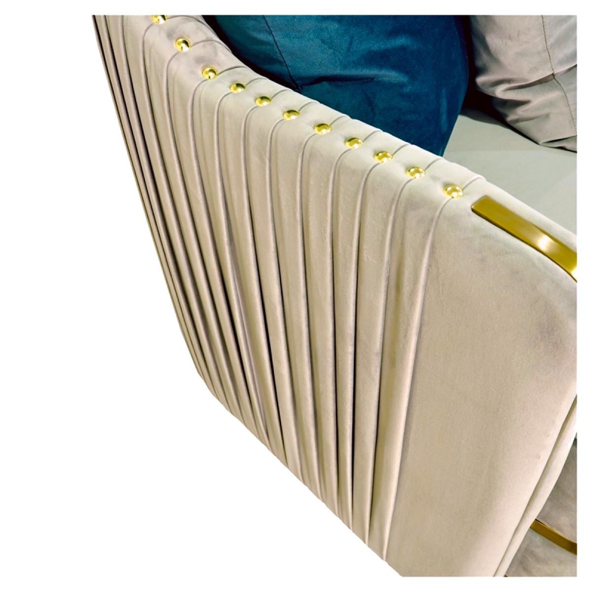 Диван прямой MeBelle SHELLIE велюровый пятиместный 2,3 м Бежевый/Молочный (D_006) - фото 3 Диван прямой MeBelle SHELLIE велюровый пятиместный 2,3 м Бежевый/Молочный (D_006) - фото 3