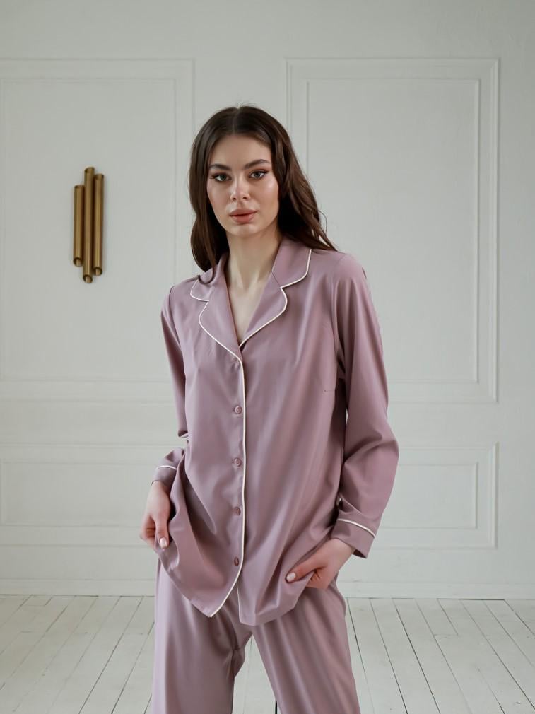 Комплект домашний женский жакет и брюки Komilfo Lilu 2188-3193 S Кофейный/Кремовой (24041) Комплект домашний женский жакет и брюки Komilfo Lilu 2188-3193 S Кофейный/Кремовой (24041)