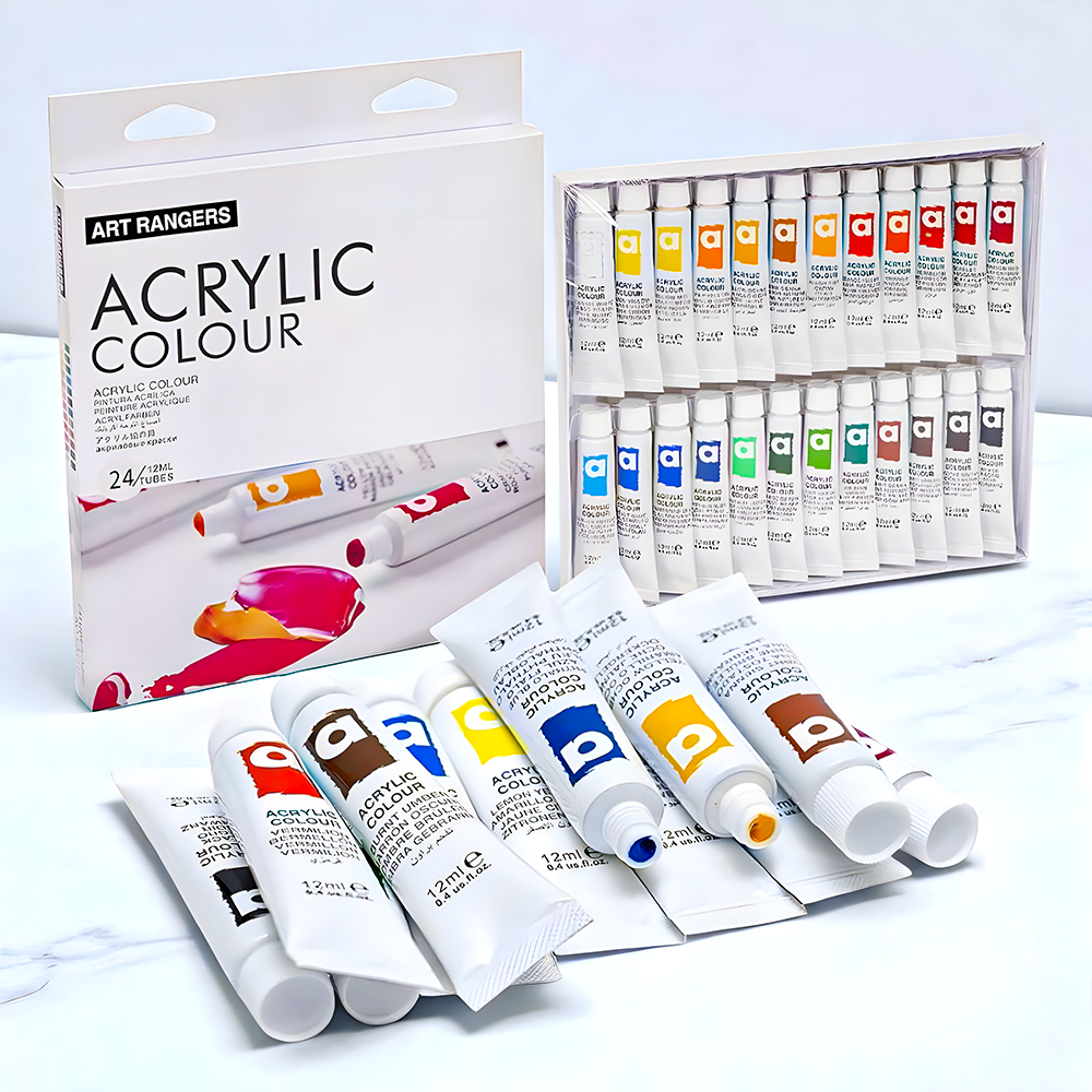 Фарби акрилові художні тюбики в коробці 24 ​​кольори по 12 мл (37-112004)