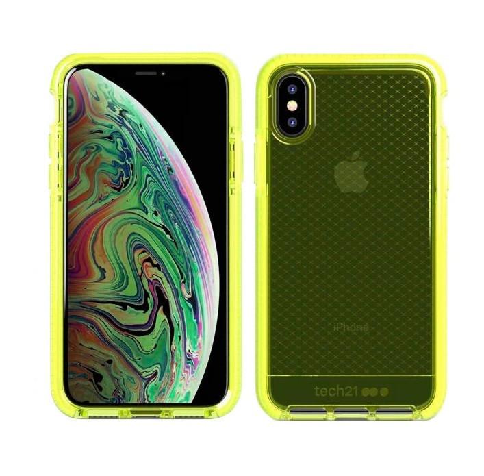 Чехол противоударный Tech21 Evo Check для Iphone X/XS Neon Yellow