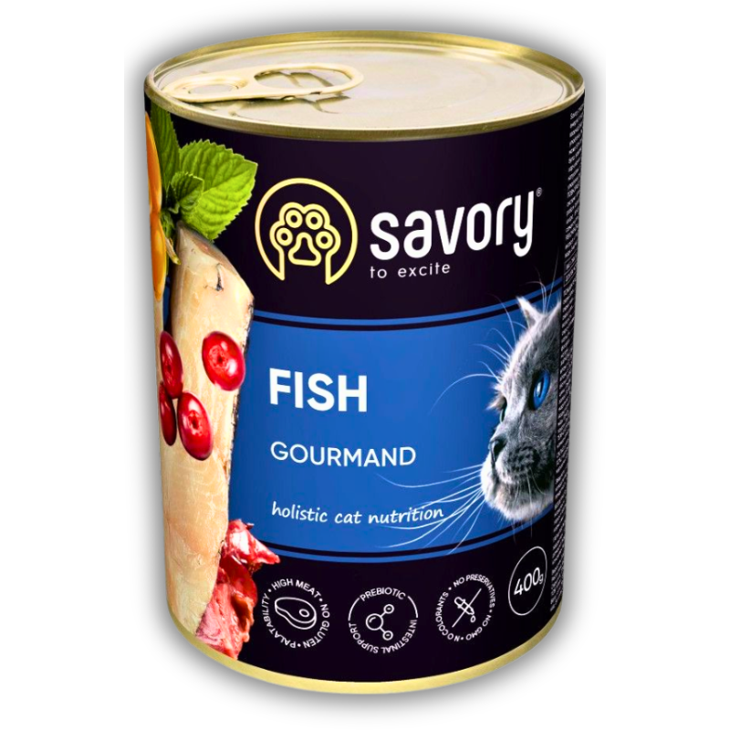 Корм вологий для вибагливих котів Savory з рибою 400 г (30655) - фото 1 Корм вологий для вибагливих котів Savory з рибою 400 г (30655) - фото 1