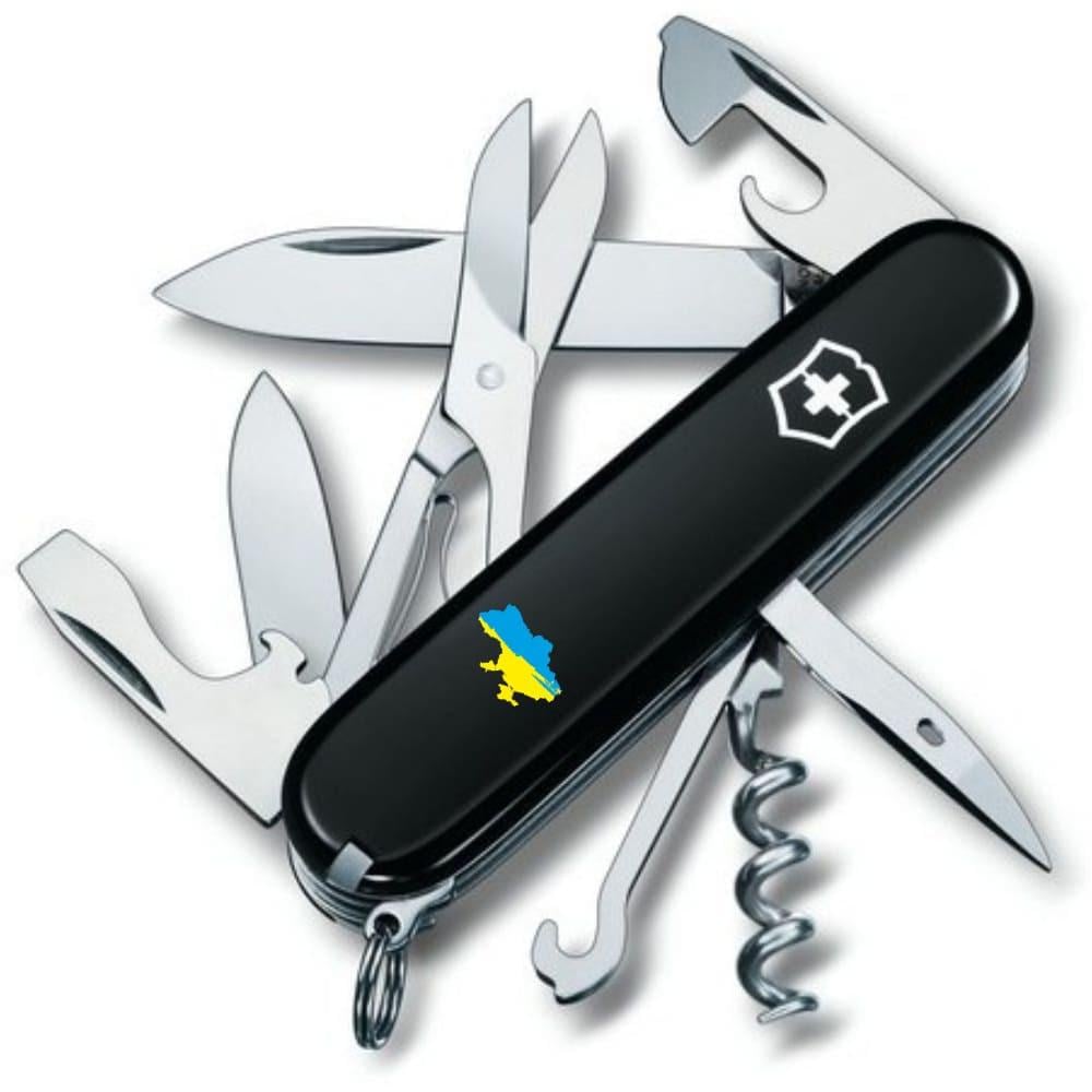 Мультитул Victorinox Climber Ukraine 1.3703.3 Карта України Чорний/Синьо-жовтий (58-79-Vx13703.3_T1166u) - фото 2