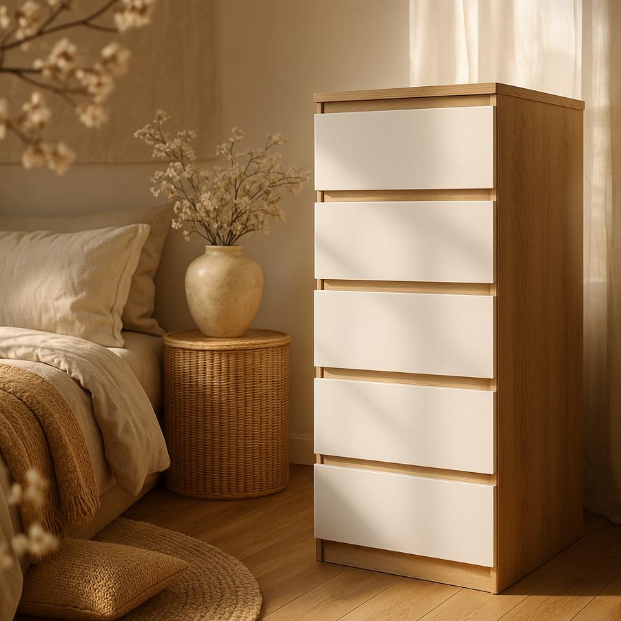 Комод Мастер Форм Брайт 500х376х1170 мм Дуб сонома/Белый (20175)