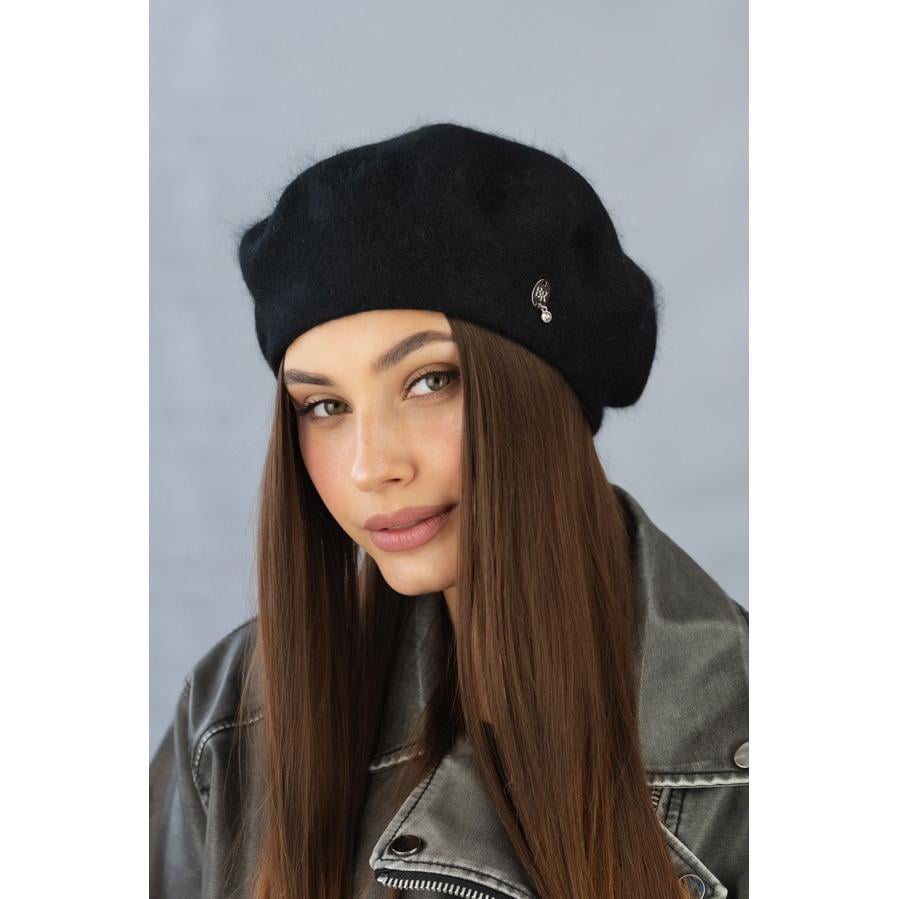 Берет женский с шерстью кролика Braxton 5165 one size Черный