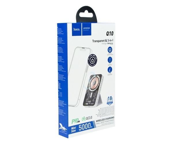 Устройство беспроводное зарядное Hoco Q10 PD20W Powerbank 5000 mAh White - фото 2 Устройство беспроводное зарядное Hoco Q10 PD20W Powerbank 5000 mAh White - фото 2