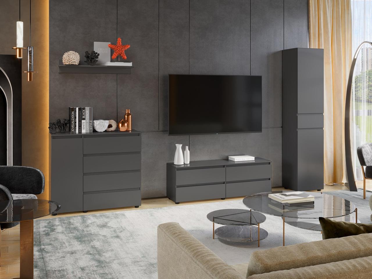 Гостиная Эверест Лайт-2 модульная Графитовый (е-20814.01)