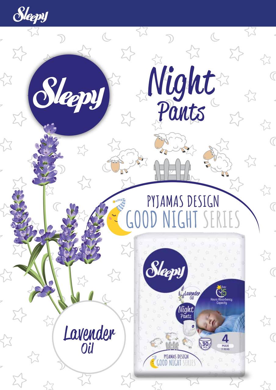 Подгузники-трусики детские Sleepy Night maxi 4 7-16 кг 30 шт. (000005905) - фото 3