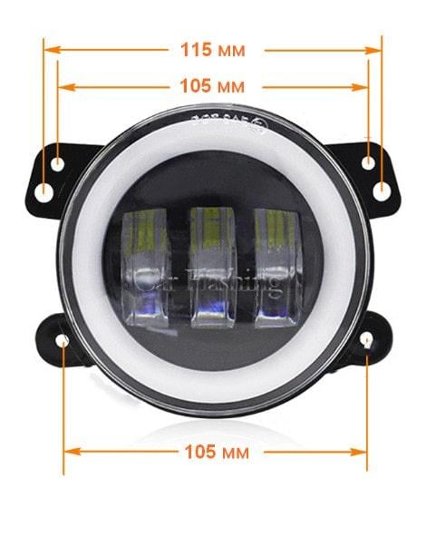 Фара світлодіодна CYCLONE FOG-04 45W+DRL 4" 5000K - фото 2