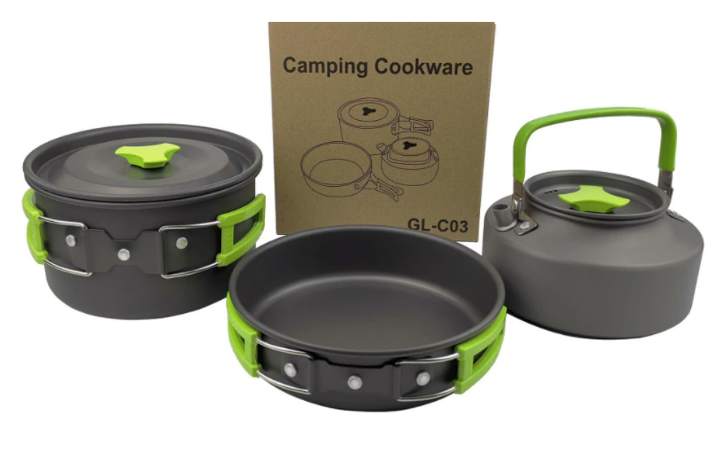 Набор посуды Supretto с чайником туристический Green (1885415433) - фото 3