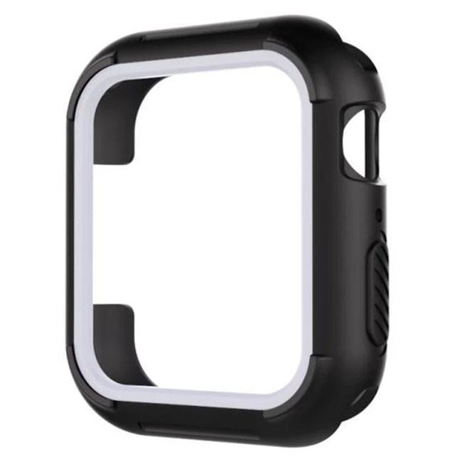 Силиконовый защитный корпус Primo для Apple Watch 44 мм Black/White (863439239)