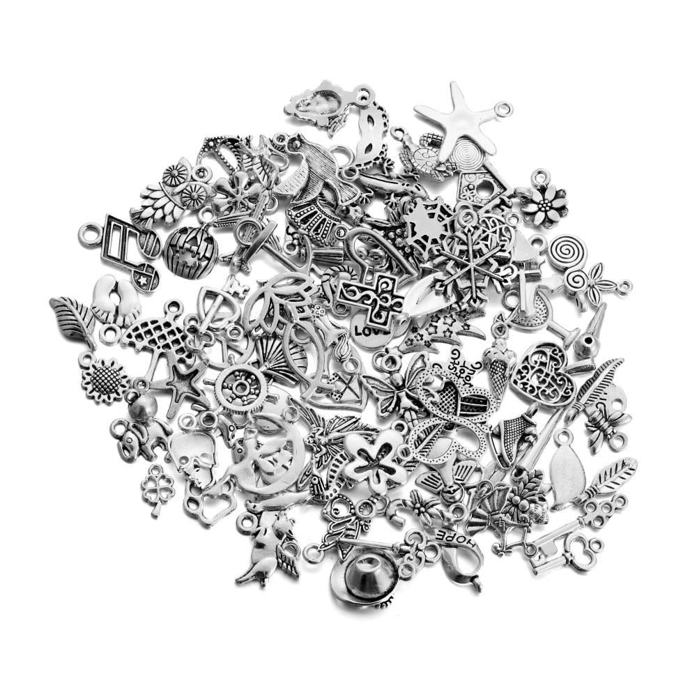 Набор подвесок №9 уникальных из нержавеющей стали 100 шт. Silver (137444)