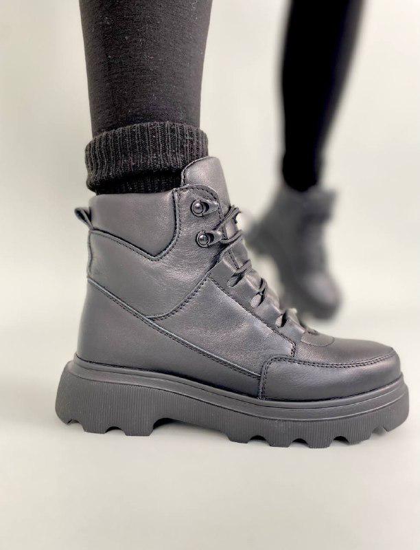 Ботинки женские кожаные зимние р. 39 Черный (9700-2з/39)