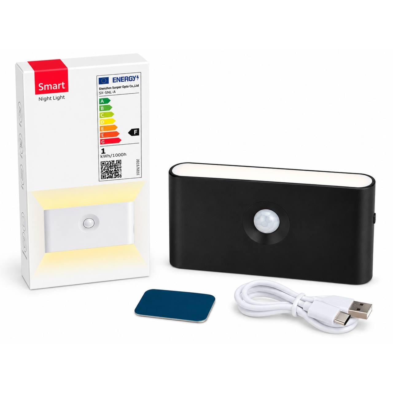 Ночник аккумуляторный с датчиком движения Smart Night Light HA-182 Черный (97c5b509)
