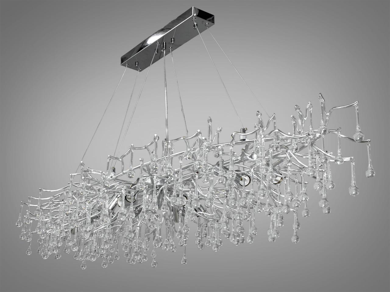 Люстра хрустальная 607-L1500CH-LS Батавские слезинки Хром (2178305628)