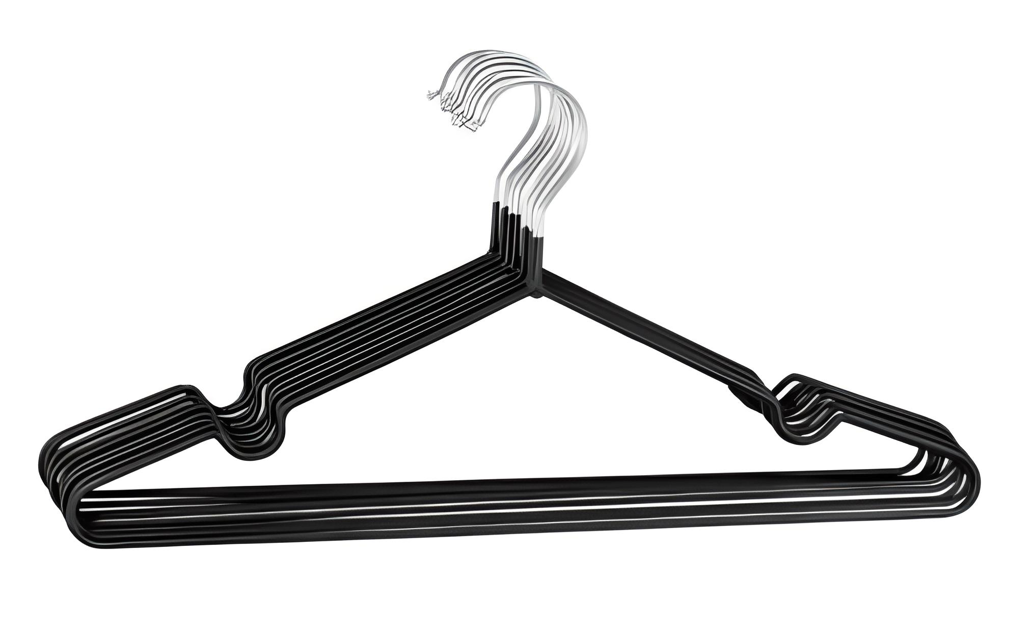 Набор вешалок металлических с силиконовым покрытием 10 шт. Черный