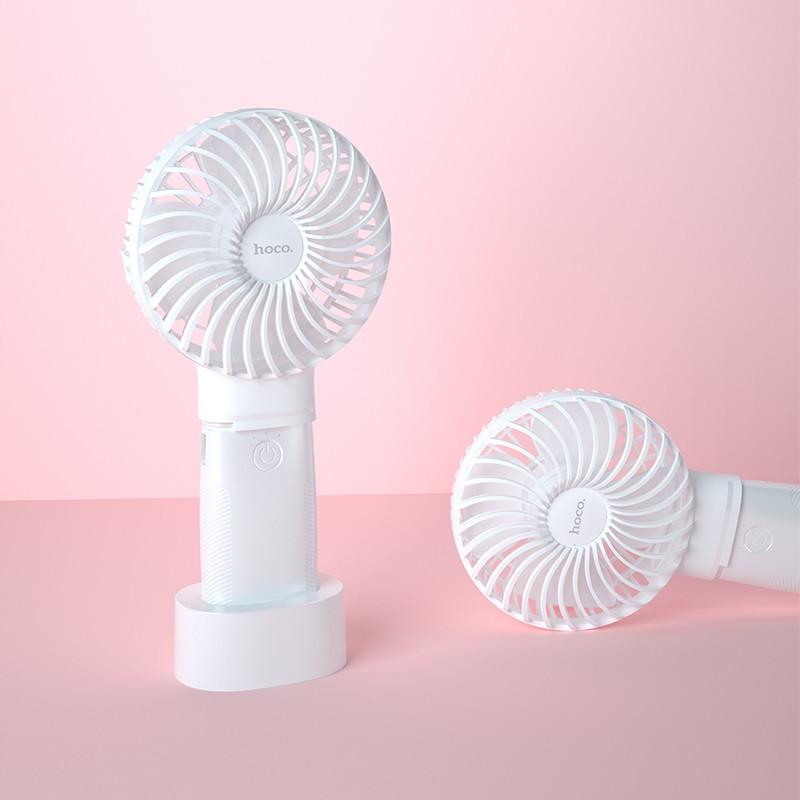 Вентилятор портативний Hoco F11 з функцією повербанка і підставкою Білий - фото 5 Вентилятор портативний Hoco F11 з функцією повербанка і підставкою Білий - фото 5