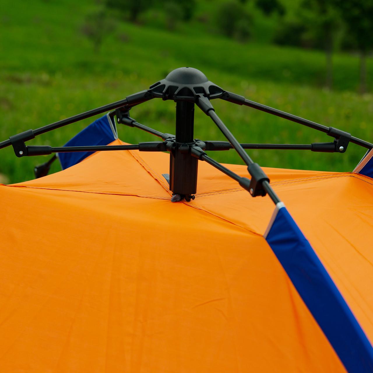 Палатка автоматическая на 2 человек 200x150x110 см Оранжевый (4688) - фото 12