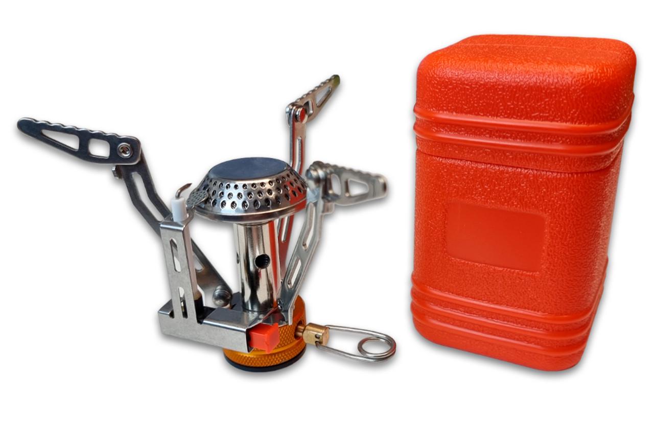 Газовий пальник туристичний MINI+ №2 з нержавіючої сталі з п'єзопідпалом під різьбовий балон (21818473)